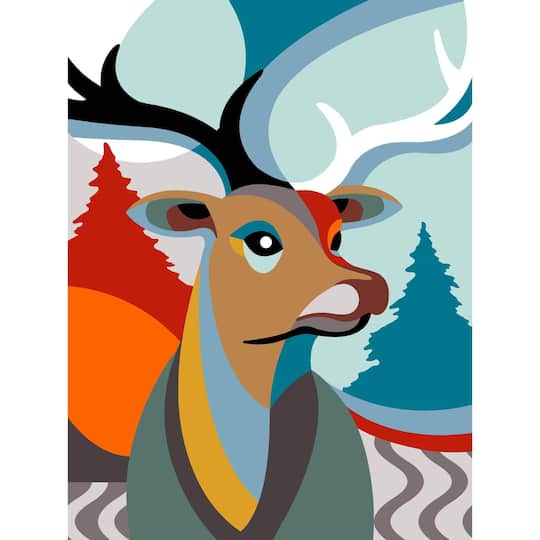 Seg De Paris Deer Art Printed Tapestry Needlepoint Canvas